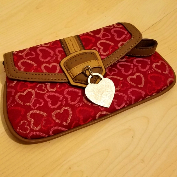 XOXO Bags Red Xoxo Wristlet With Heart Pattern Poshmark